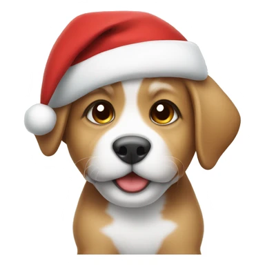 Cute puppy in Santa hat sticker
