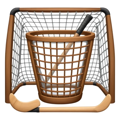 Clear cup filled with hockey sticks, hockey sticks, and hockey net  sticker