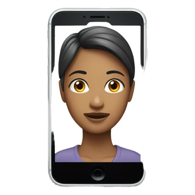 iPhone with a woman on the screen sticker