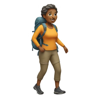 Woman 40 years old is Hiking sticker