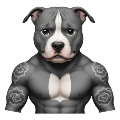 pitbull with body and face tattoo sticker