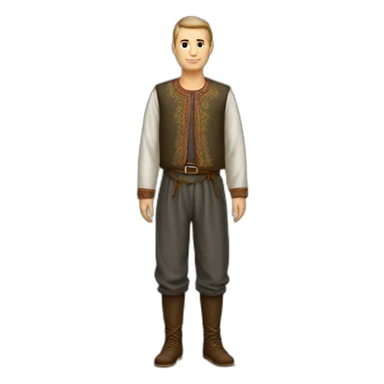slavic national clothes man full height sticker