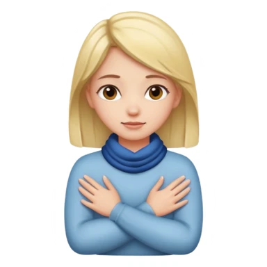 Girl with her hands crossed around her neck  sticker