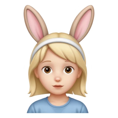 kid with bunny ears sticker