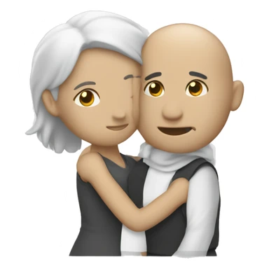 A white scin tone couple hugging  sticker