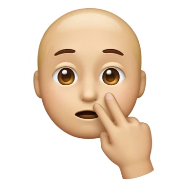 An emoji with a finger over its mouth, expressing silence or asking to keep a secret, with a soft and neutral background. sticker