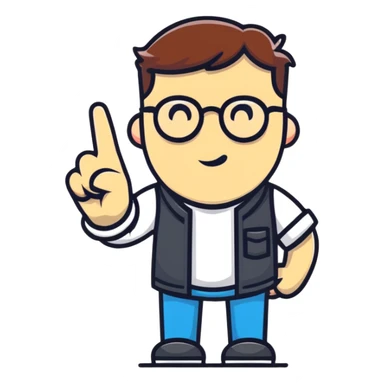 Middle finger with glasses  sticker