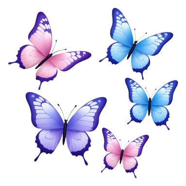 Light pink, blue and purple butterfly’s sticker