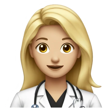 Medical student, girl with blonde hair in black scrubs sticker