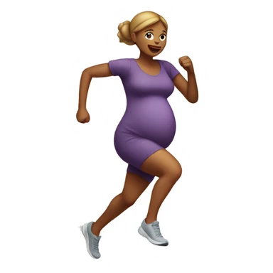 Pregnant woman running sticker