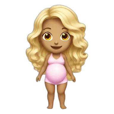 adorable pregnant blond full body women with beach-wave-hair sticker