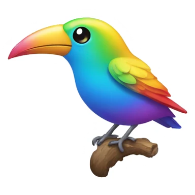 Bird rainbow poop emoji sticker