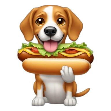 hot dog sandwich with dog sticker