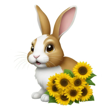 rabbit,sunflower sticker