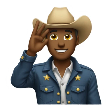 cowboy salute emoji sticker
