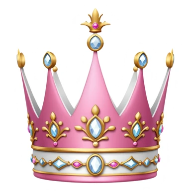 glitter pink and white queen crown sticker
