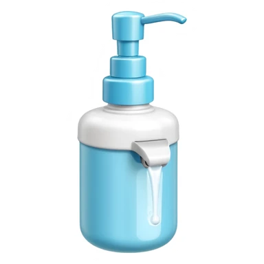 foam pump bottle object icon, soap dispenser with foam on top, glossy plastic, 3D cartoon, mobile game icon style, centered, clean background, no text, no watermark
 sticker