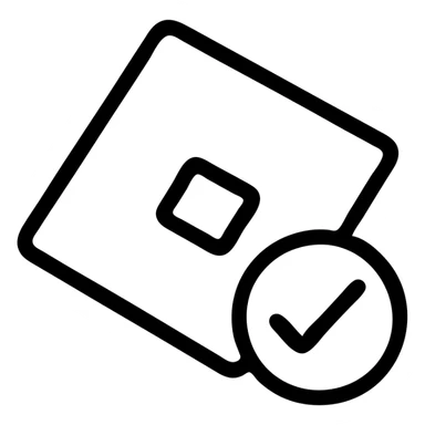 Roblox verification badge with checkmark sticker