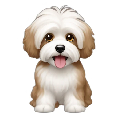 brown coloured dog bichon havanese go crazy sticker