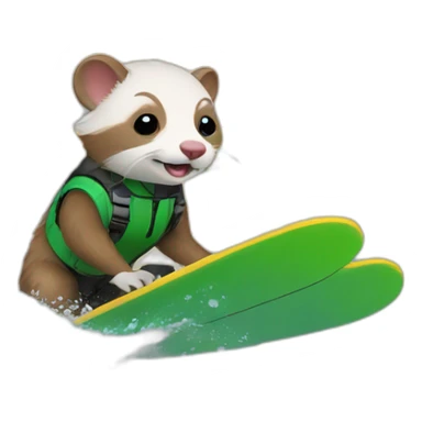 ferret wakeboarding sticker