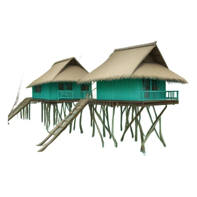 Maldivian houses on the water sticker