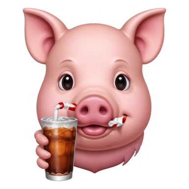 Piggy drink a soda sticker