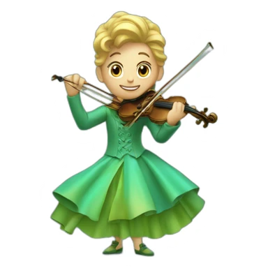 Violoniste, robe vert turquoise, lumière sticker