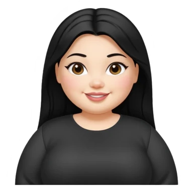 fat pretty bratz girl with black straight hair and white full sleeve sticker