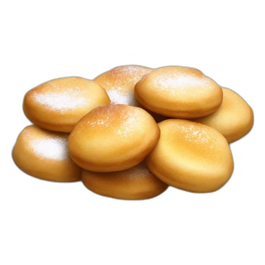 white plate of dutch poffertjes with butter sticker