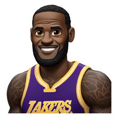 Lebron James in a laker jersey sticker