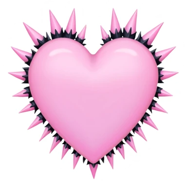 pastel goth heart with pink thorns sticker