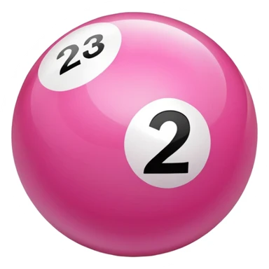 pink billiard ball with the number 23 sticker