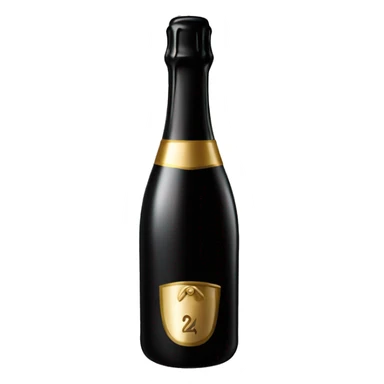 Black champagne bottle  sticker