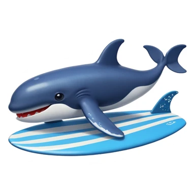 surfing whale sticker