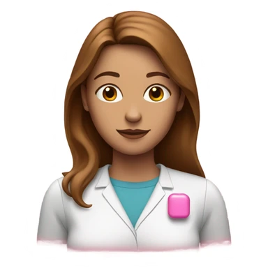 white woman with brown hair and pink pills  sticker