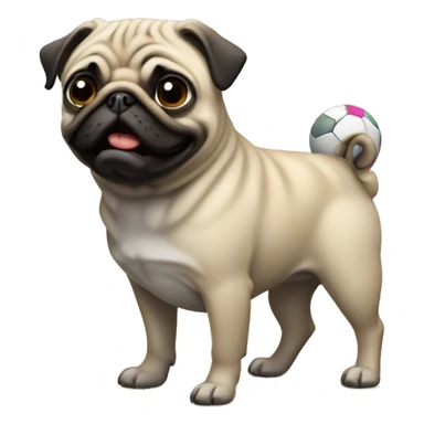 Pug with ball  sticker