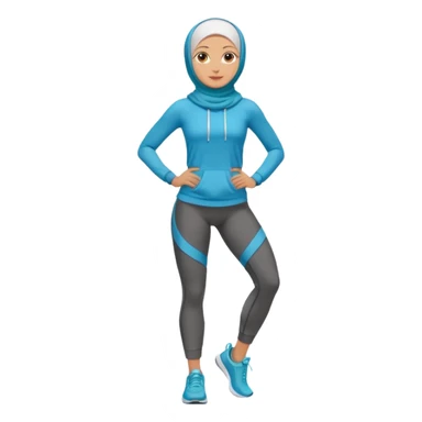 High resolution full body of a girl wearing a hijab and is a fitness trainer sticker