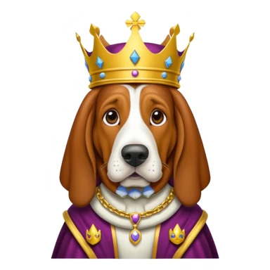 Basset Hound dressed as a king sticker