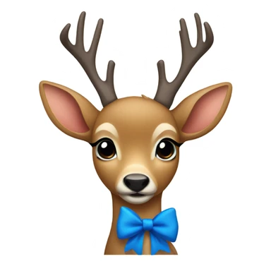 Deer with a blue bow sticker