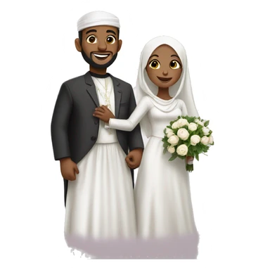 Black Muslim wedding sticker
