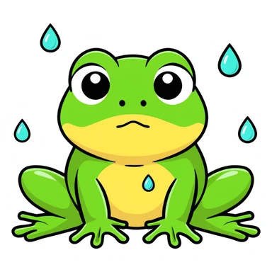 Sad frog with tears  sticker