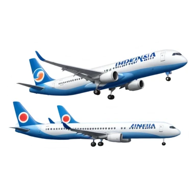 Indonesia airlines take off in airport sticker