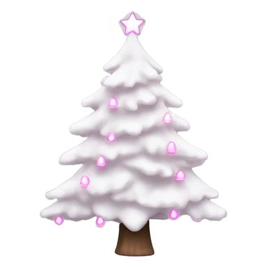 White New year tree with pink lights sticker
