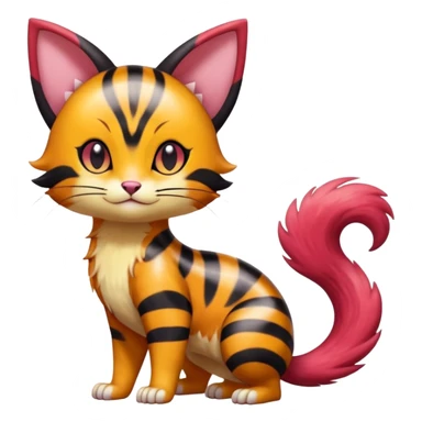 Cute Adorable Shiny Colorful Realistic Elegant Pretty Beautiful Liepard-Furret-Litten-Skitty-Pokémon-fusion-creature (full body) sticker