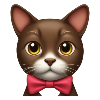 Chocolate cat with a bow tie sticker