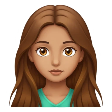 fair medium tan skin girl with hazel eyes and brown long hair sticker