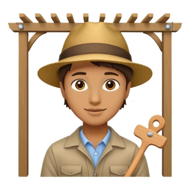 persona poniendo pérgola sticker