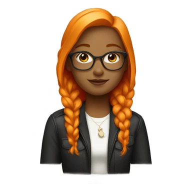 orange-haired girl in stylish attire sticker
