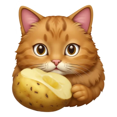Cat eating a potato  sticker