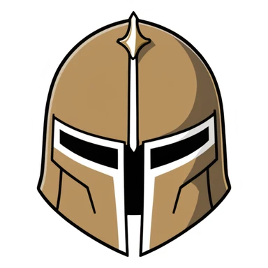 Historical medieval helmet with light rust patterns and aged appearance sticker